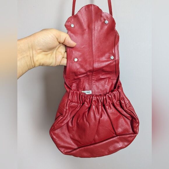 Vintage Copa Creation Red Leather Handbag with Amethyst & Rose Quartz – Carvalhu - Picture 6 of 8